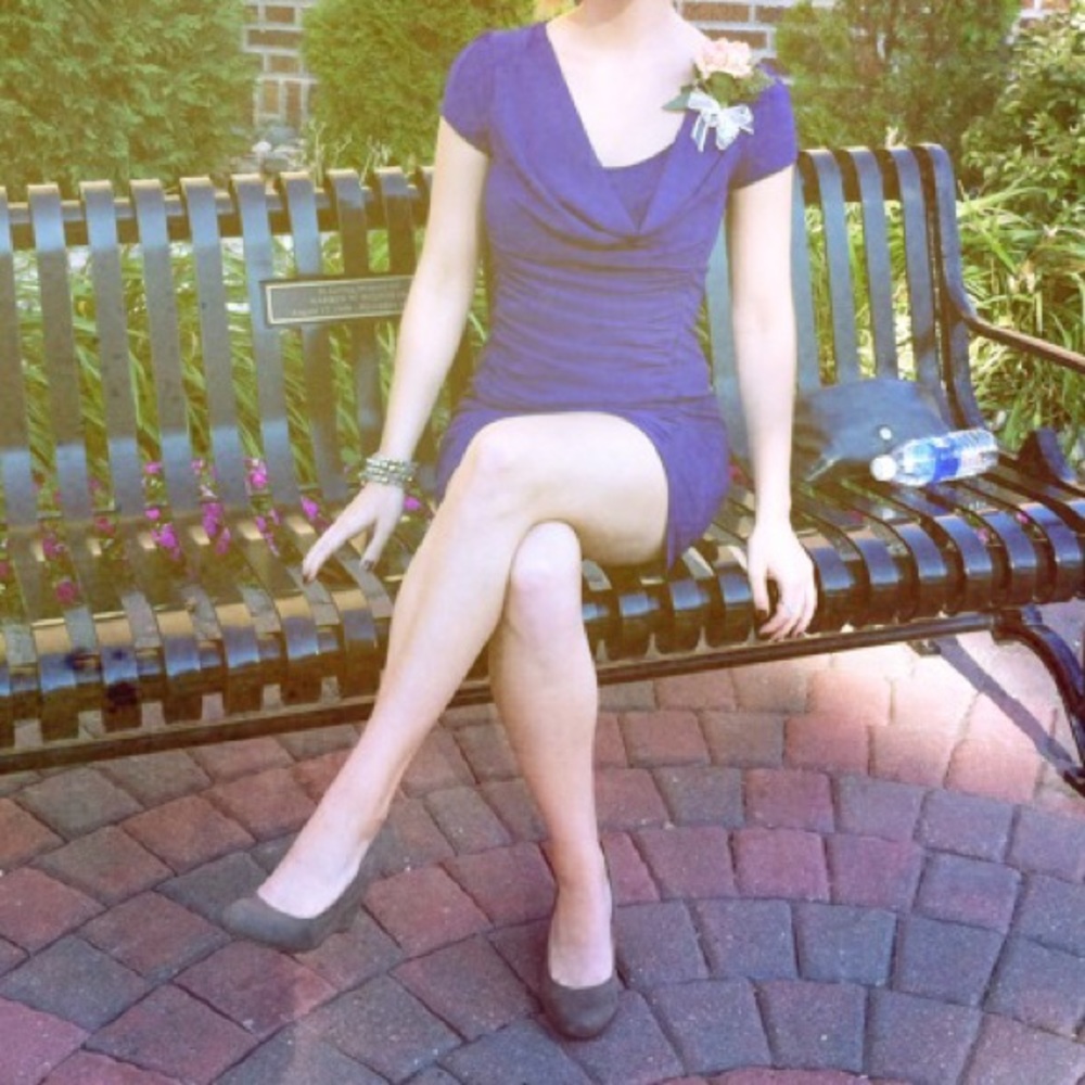 Purple fitted Express dress