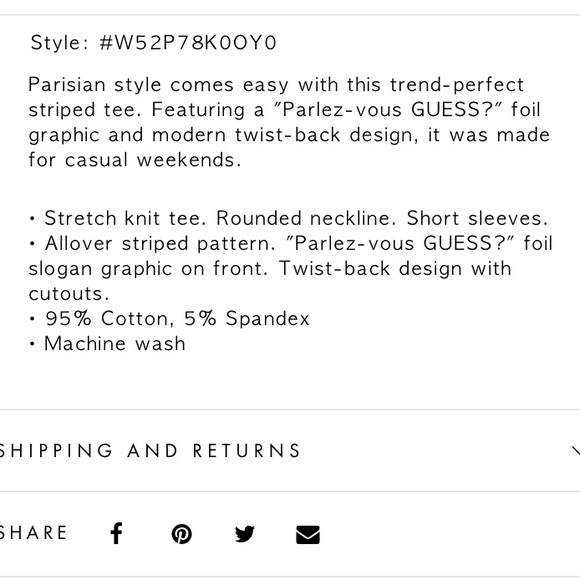 ❤️‍🔥5 for $20 - GUESS? Parisian Style foil tee with twist back - Picture 7 of 7