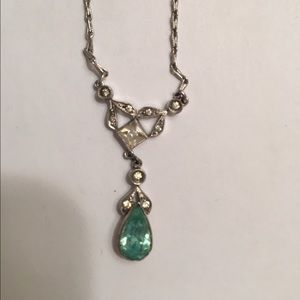 Sterling and blue gem necklace