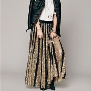 FP One Gold Sequin Maxi Skirt