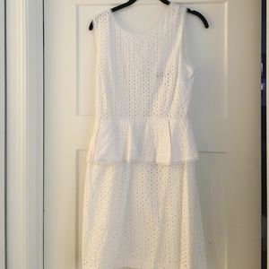 BCBG whit peplum dress