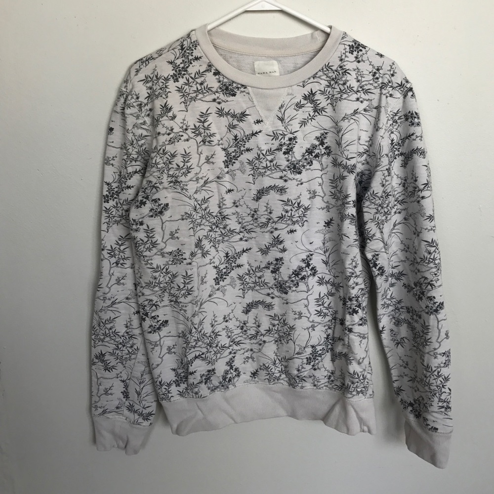 Men's Zara Paisley/Floral Print Crew Neck