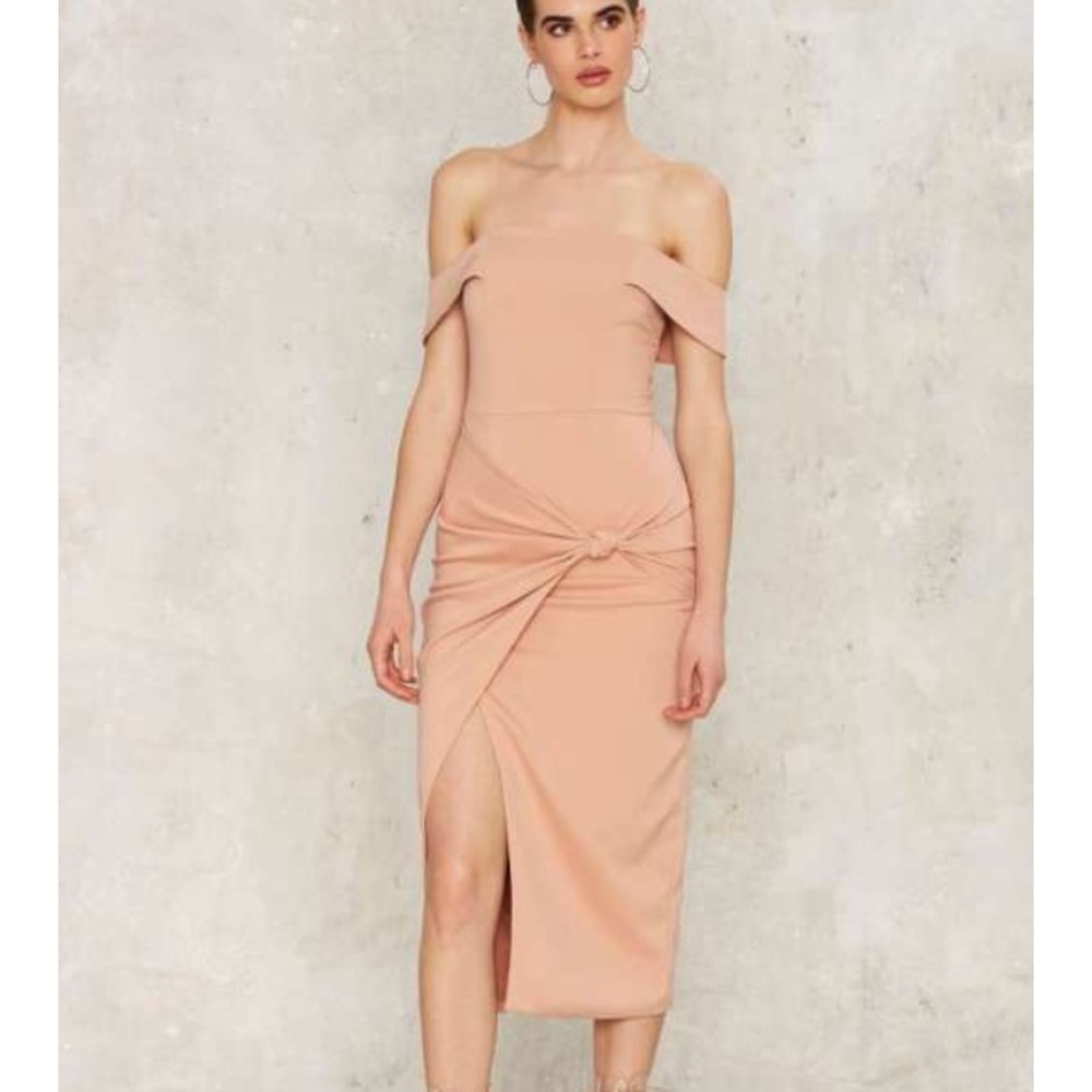 Lavish Alice Knot Off The Shoulder Dress