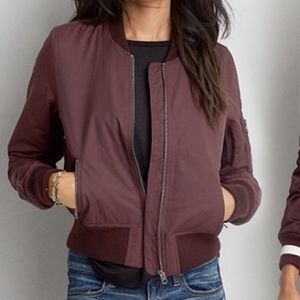 Burgundy Bomber Jacket