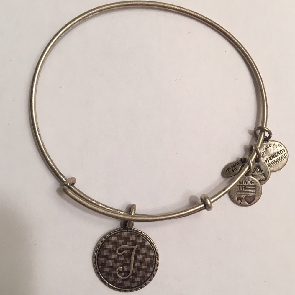 Alex and Ani T silver plated bracelet