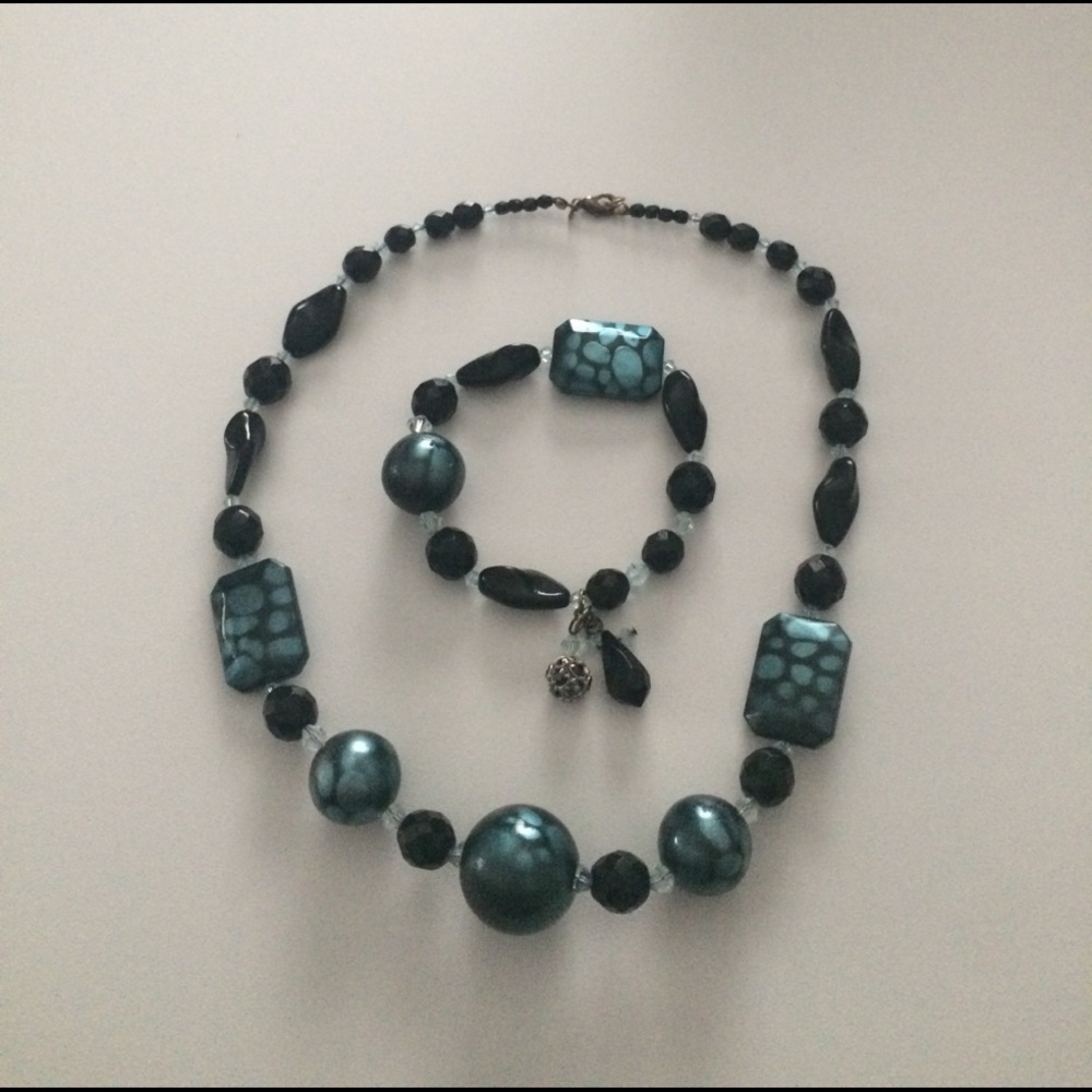 Necklace and bracelet set.