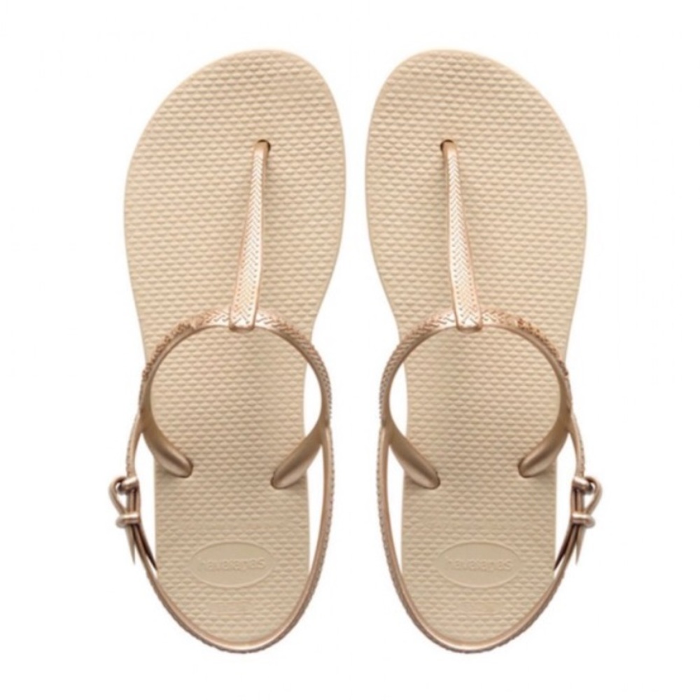 rose gold havaiana t-bar sandals