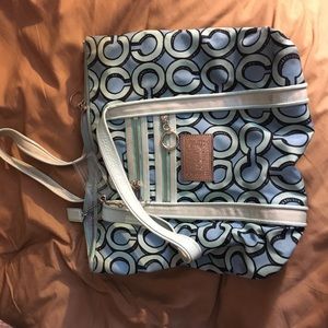 Blue coach poppy purse
