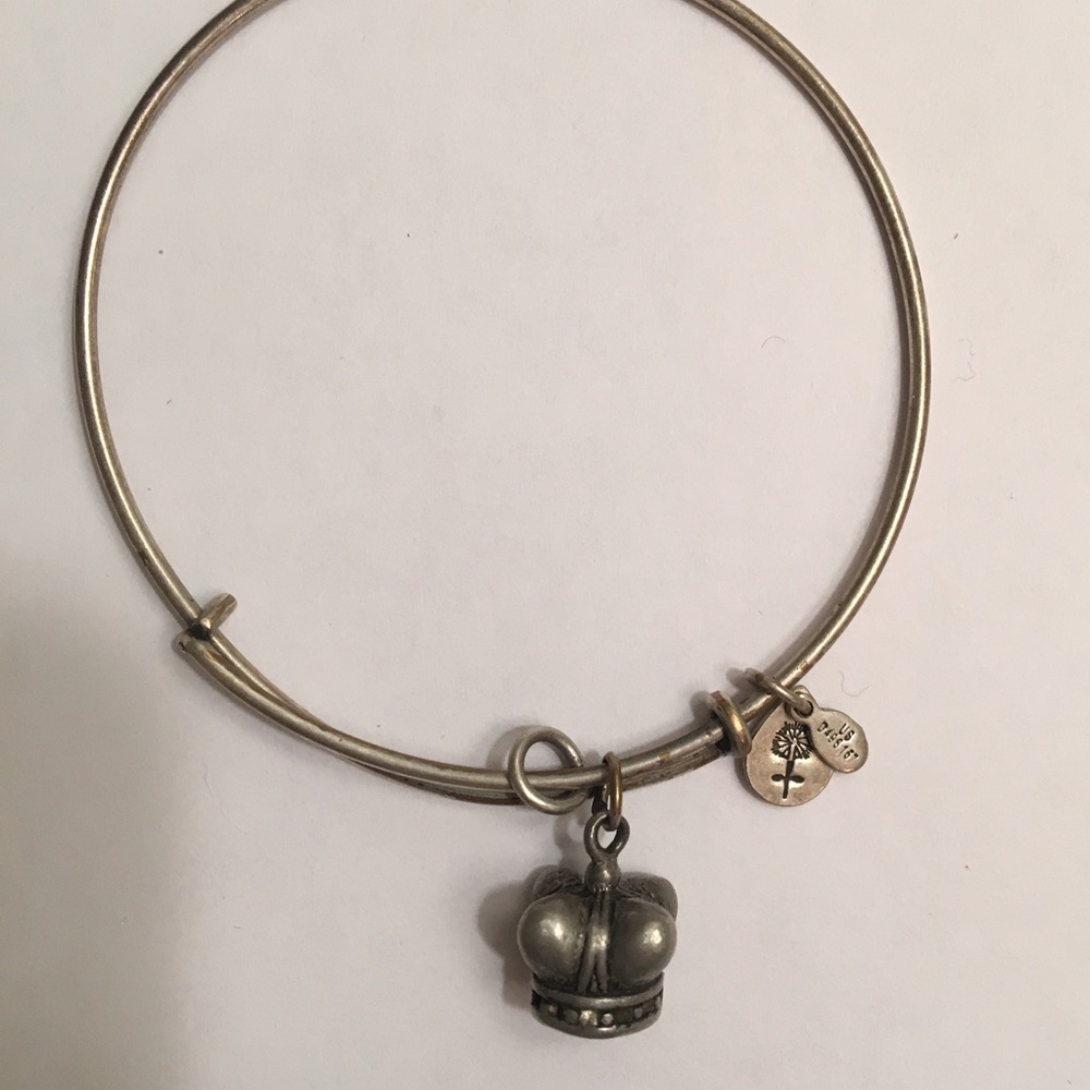 Alex and Ani Crown silver plated bracelet
