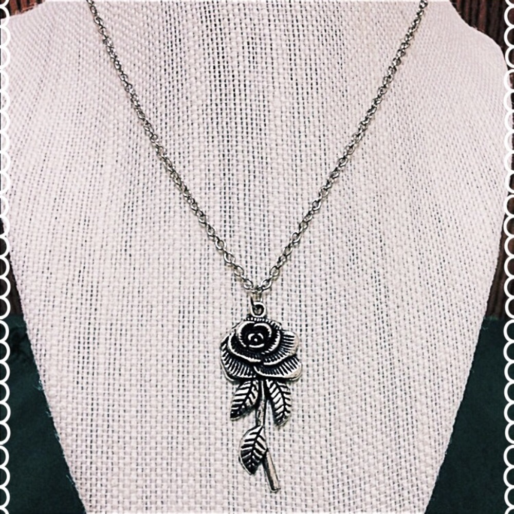 Beauty & The Beast Enchantment Rose Necklace