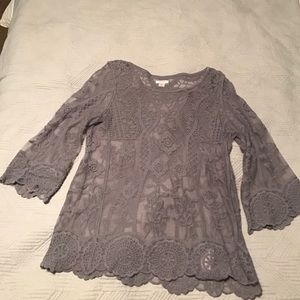 See through, lace detail top