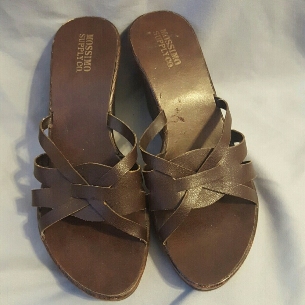 Brown platform sandals