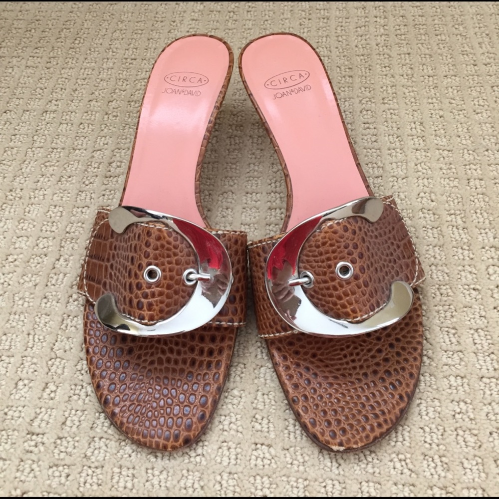 joan and david slide on sandals