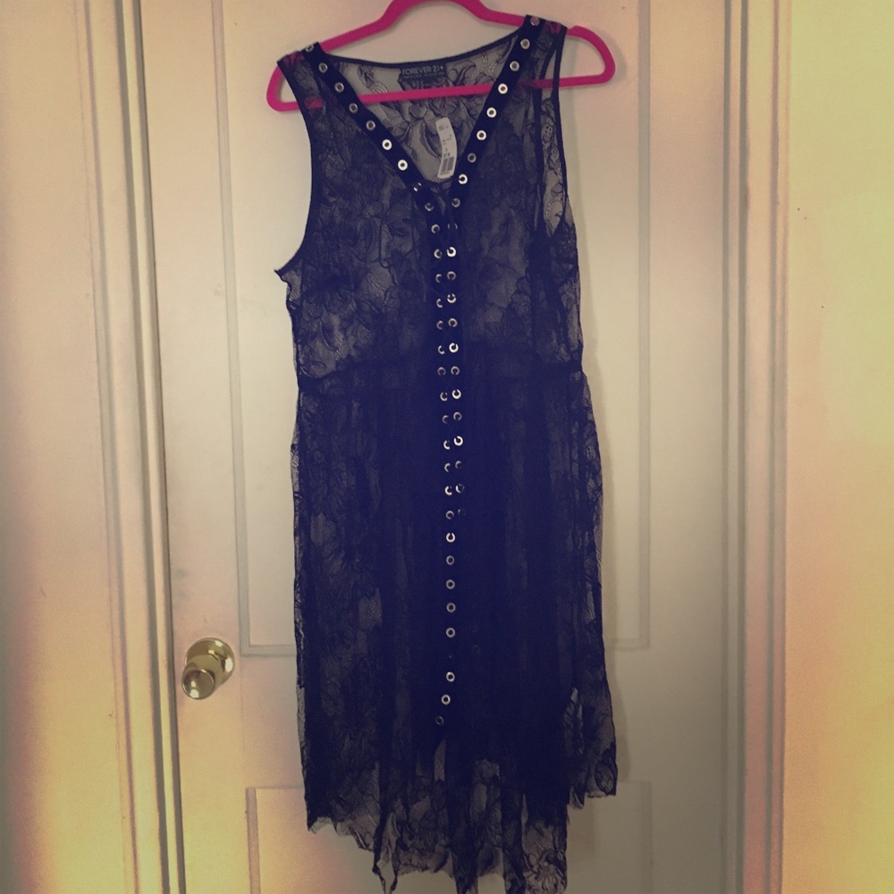 SOLD ‼️ lace black, lace up dress, 2x brand new - Picture 3 of 6