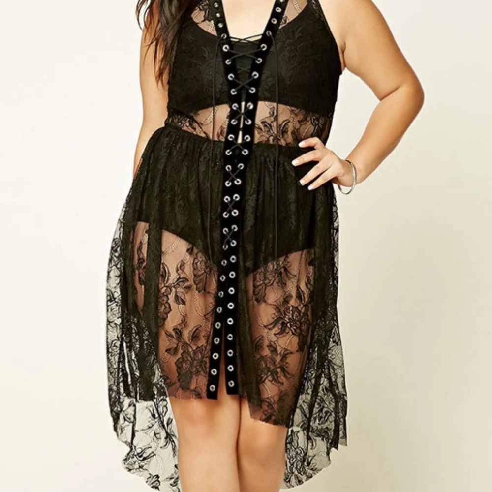 SOLD ‼️ lace black, lace up dress, 2x brand new