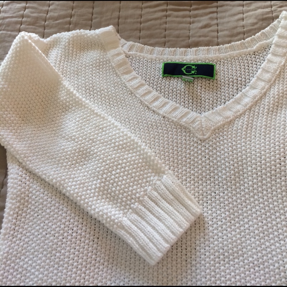 V neck knit sweater