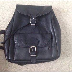 Black leather backpack