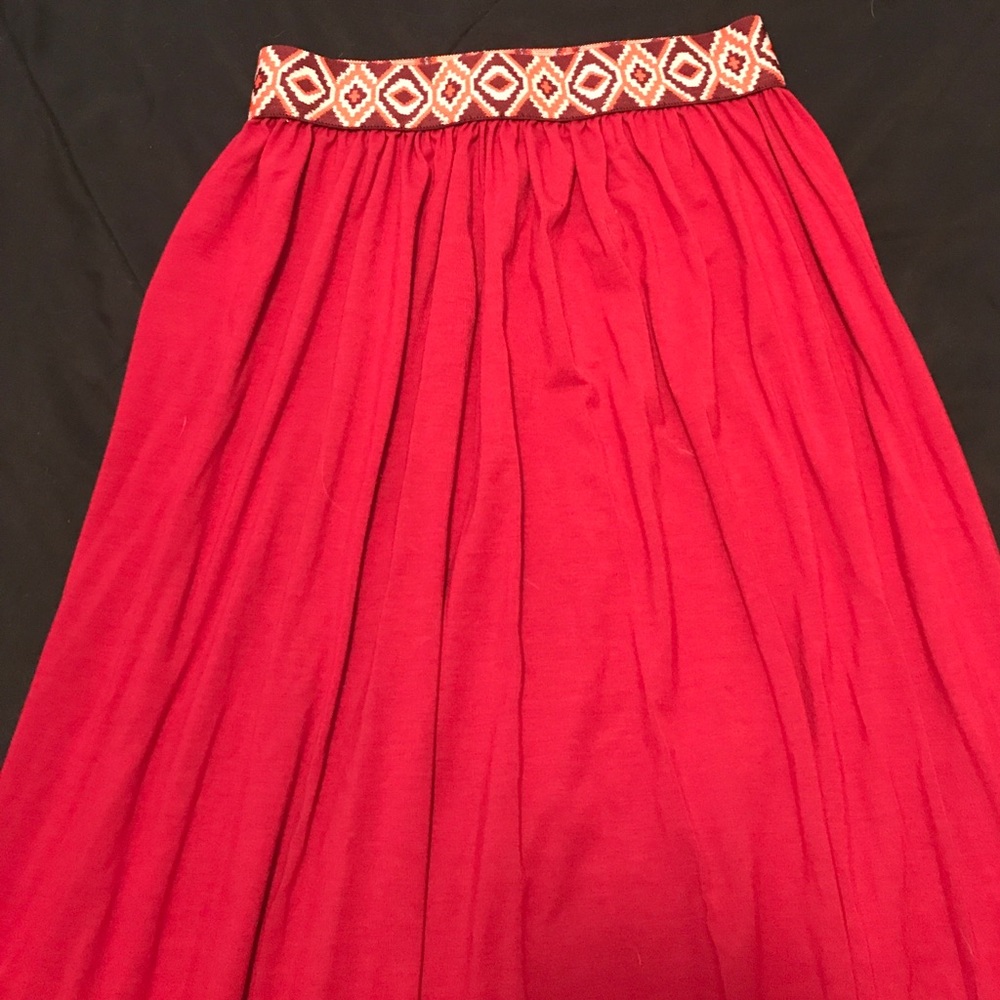 Crimson maxi skirt