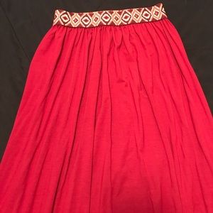 Crimson maxi skirt