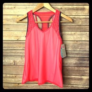 Coral and denim inspired tennis top