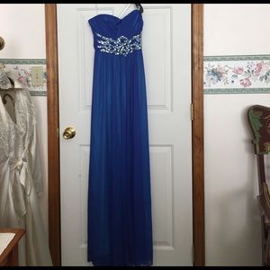 Strapless Blue formal dress