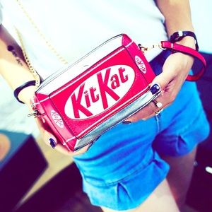Candy Bar Shape Shoulder Bag And Wristlet
