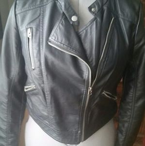 Forever 21 Black Faux Leather Biker Jacket