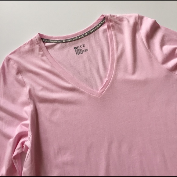 NWT HUE Pink Long Sleeved Sleep Shirt - Picture 4 of 8