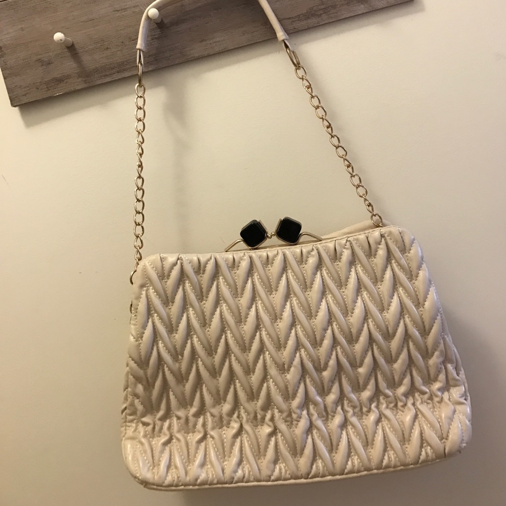 Cream oversized ruffle bag