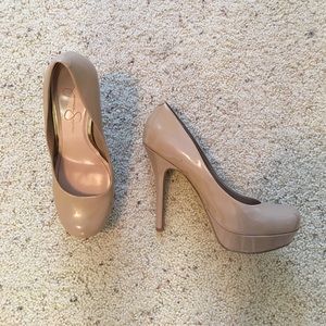 Jessica Simpson Patent Nude Platform Heels