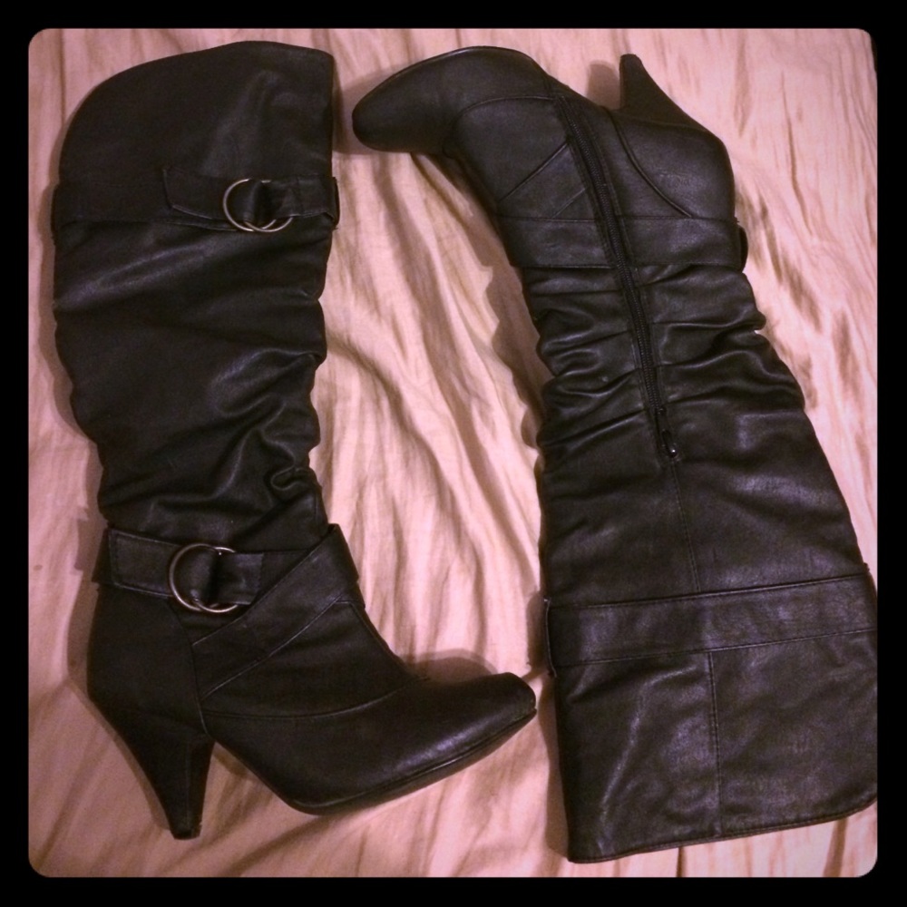 Charlotte Russe tall zip up boots