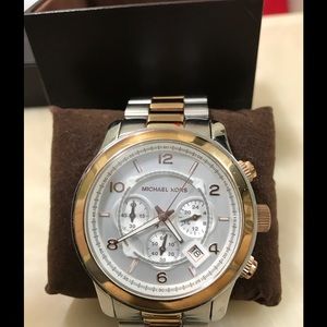 AUTHENTIC MICHAEL KORS SILVER/ROSE GOLD LARGE ⌚️