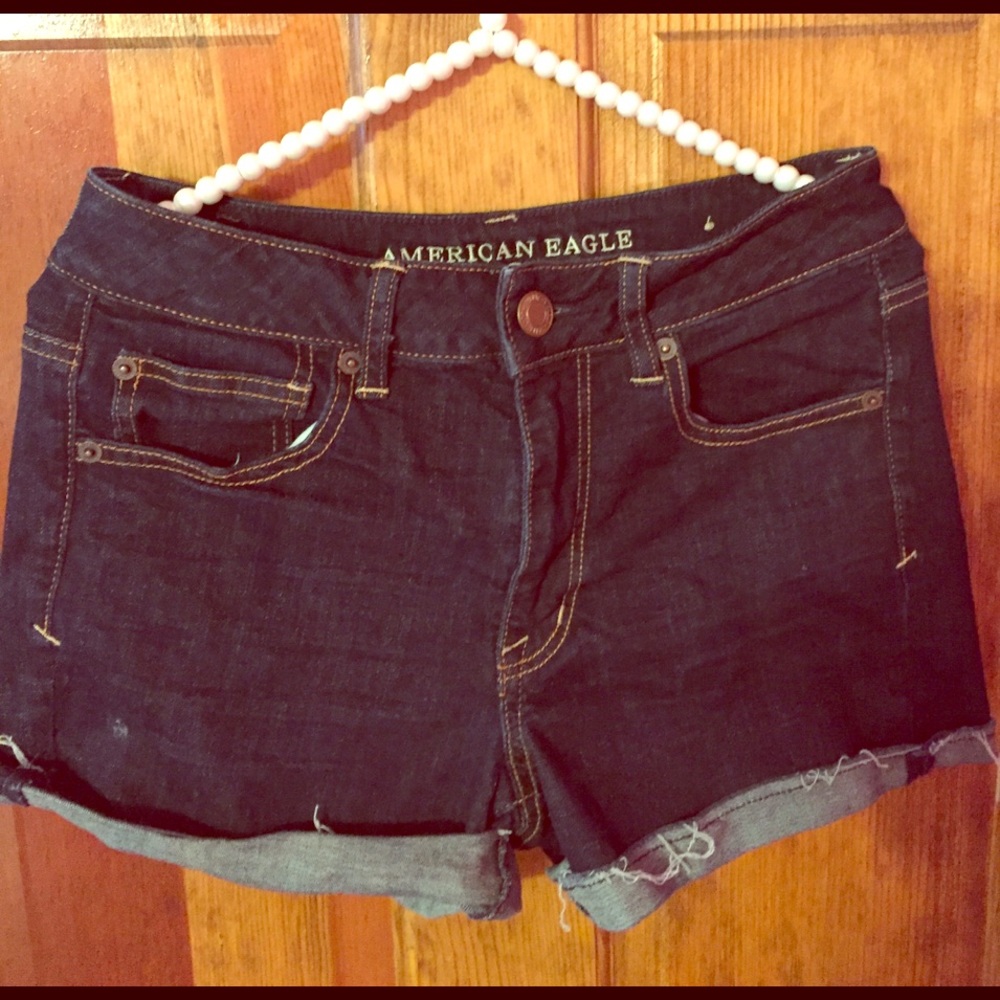 American Eagle Super Stretch dark wash jean shorts