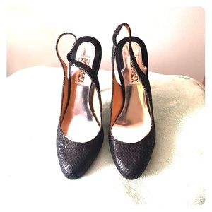 Badgley Mischka Kiss Kiss Slingback Black Pumps