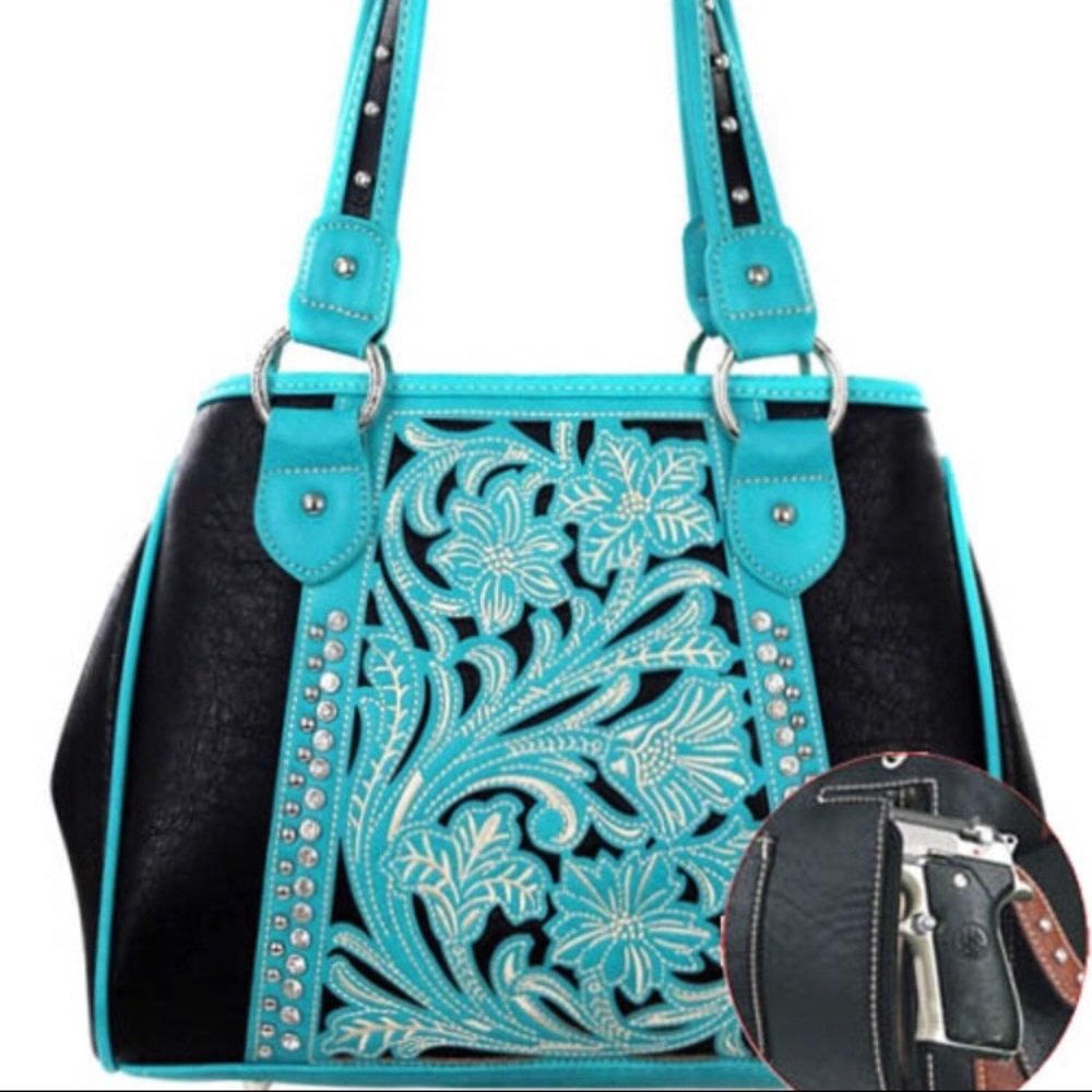 Blue Montana West Conceal Carry Purse