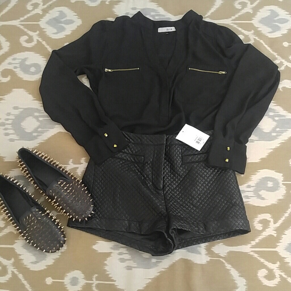 ✨Sale✨High Waist Faux Leather Shorts