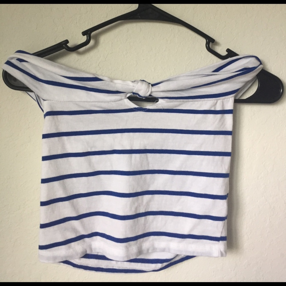 Off the Shoulder Striped Crop Top