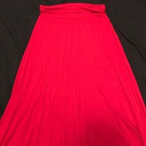 Red maxi skirt