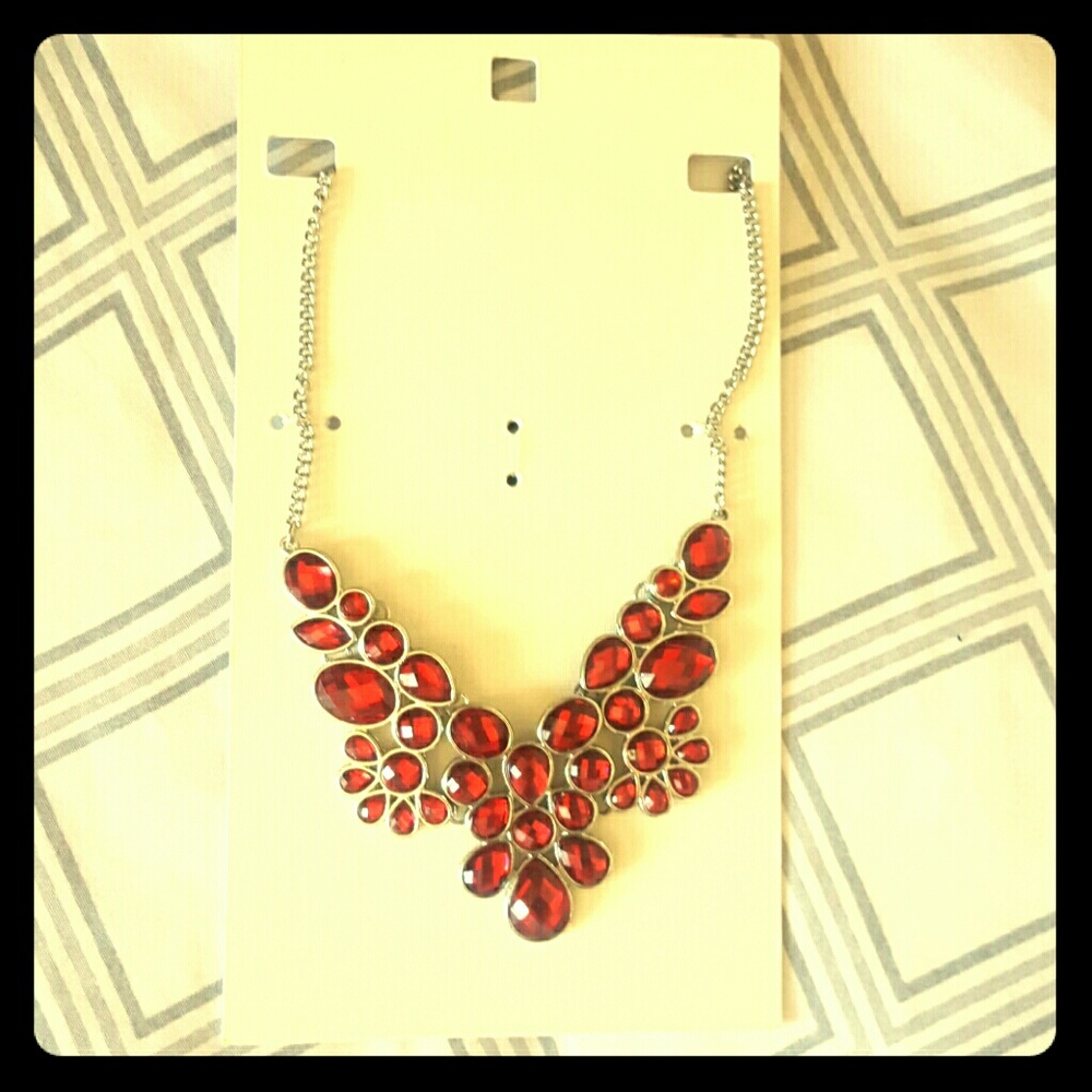 Brand new Red gem necklace