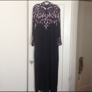 Vintage beaded Laurence Kazan gown