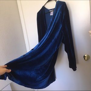 Blue velvet vintage coat