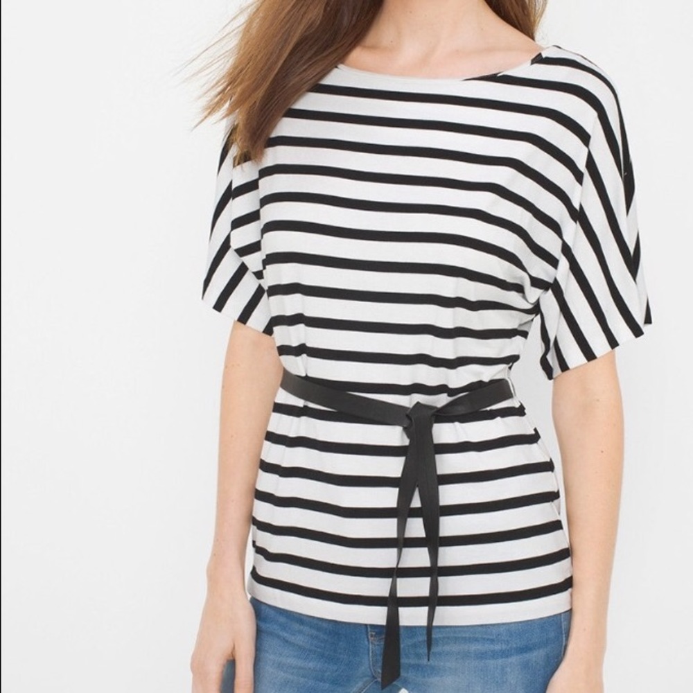 White House Black Market Stripe Kimono Top