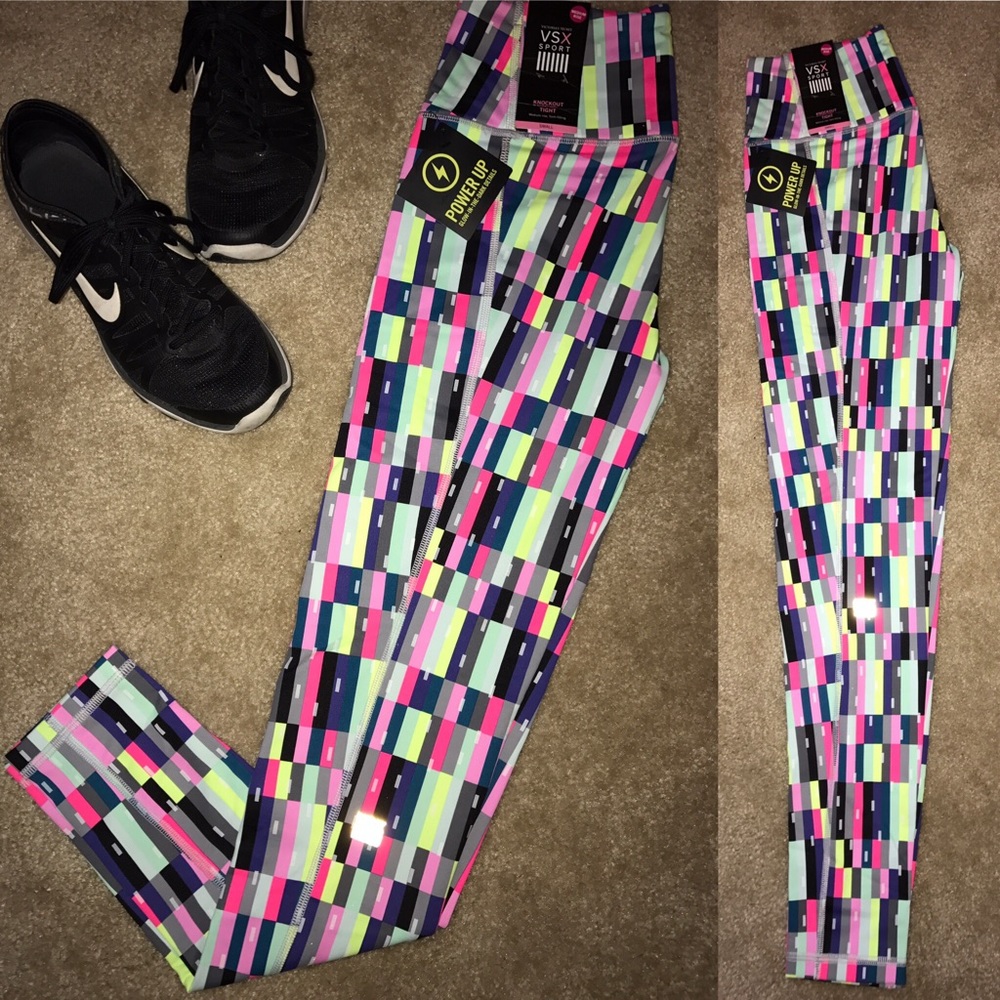 💥SOLD💥NWT VSX Med rise bright pattern leggings S