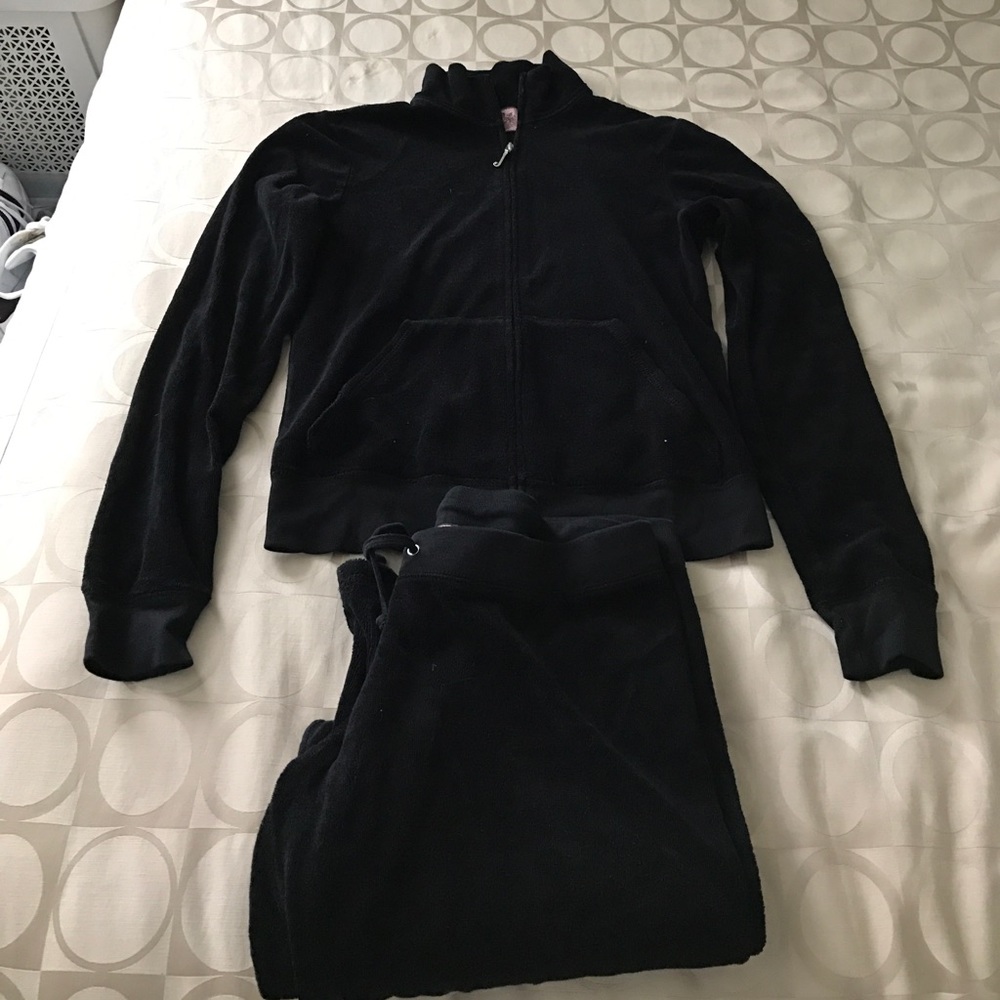 Juicy suit black terry cloth