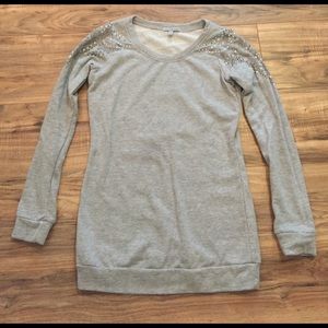 Long grey long sleeve sweater dress