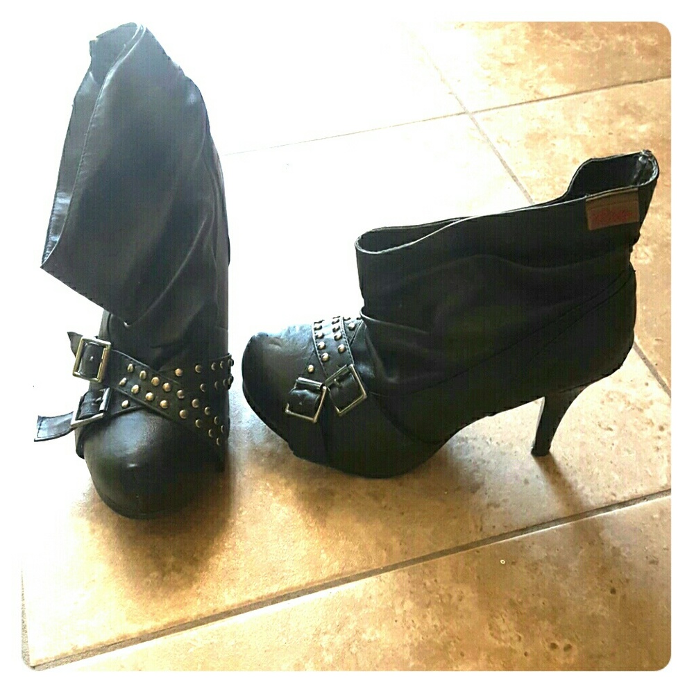 Rebel brand black heel booties