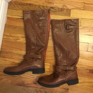 Brown riding boots
