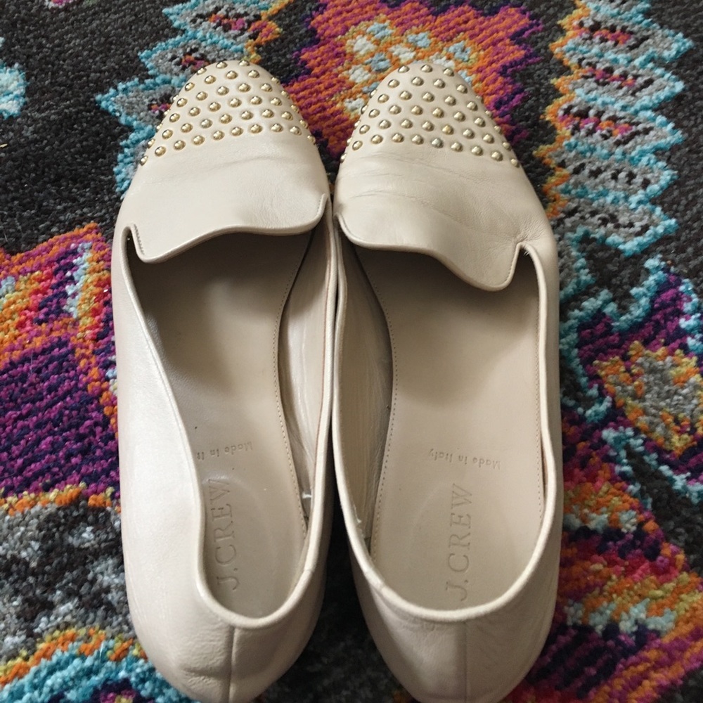 SOLD‼️ j. crew nude, gold studded flats, size 10 - Picture 5 of 6
