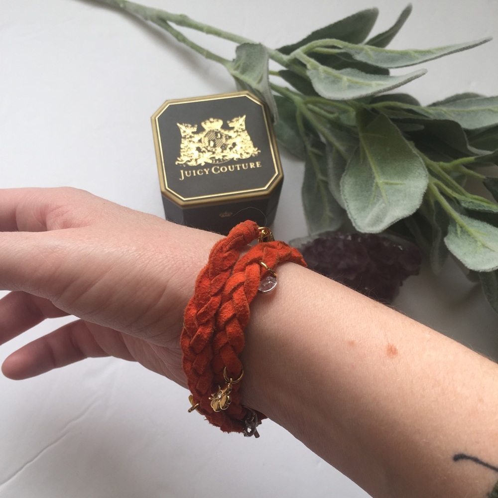 Juicy Couture boho suede wrap charm bracelet boho