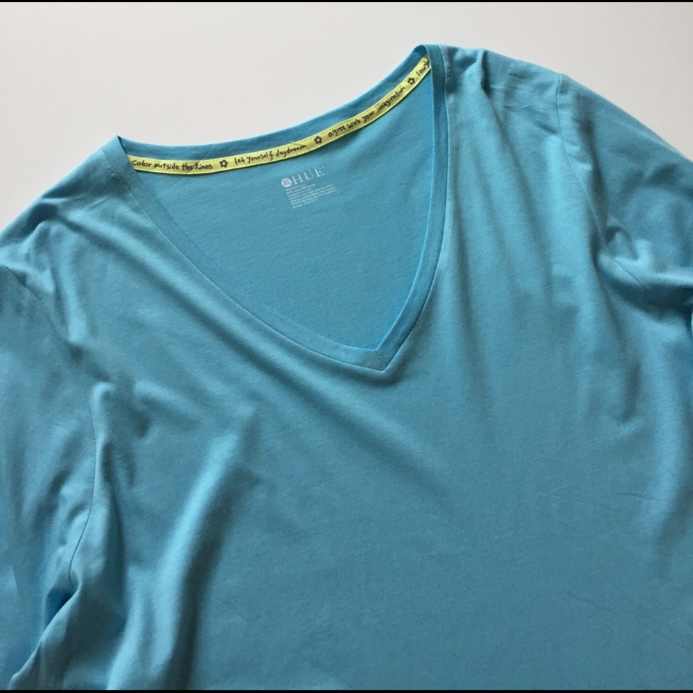 NWT HUE Blue Long Sleeved Sleep Shirt - Picture 6 of 8